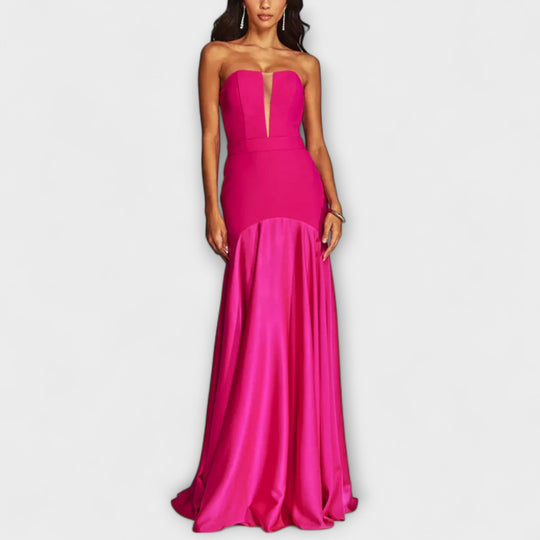 Vadena – Off-the-Shoulder Maxi Dress with V-Neck