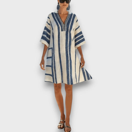 Kalena – Kaftan Dress with Maritime Stripes