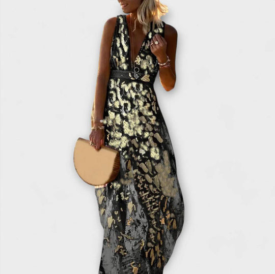 Almera – Lightweight Maxi Dress with Golden Reflections