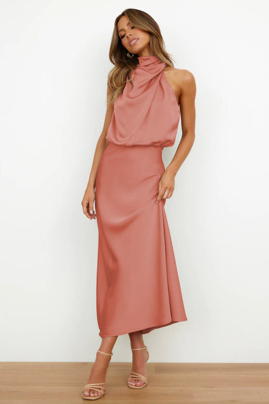 Valencia | Luxe Halter Dress