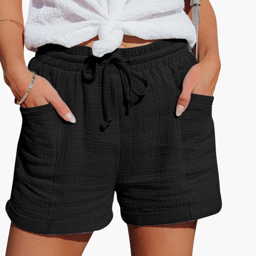 Eugenia – Cotton Gauze Drawstring Shorts for Women