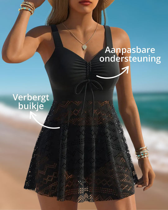 Elia – Lace Skirted Swimsuit Dress for Women