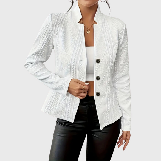 Ronja – Textured Knit Button Blazer for Women