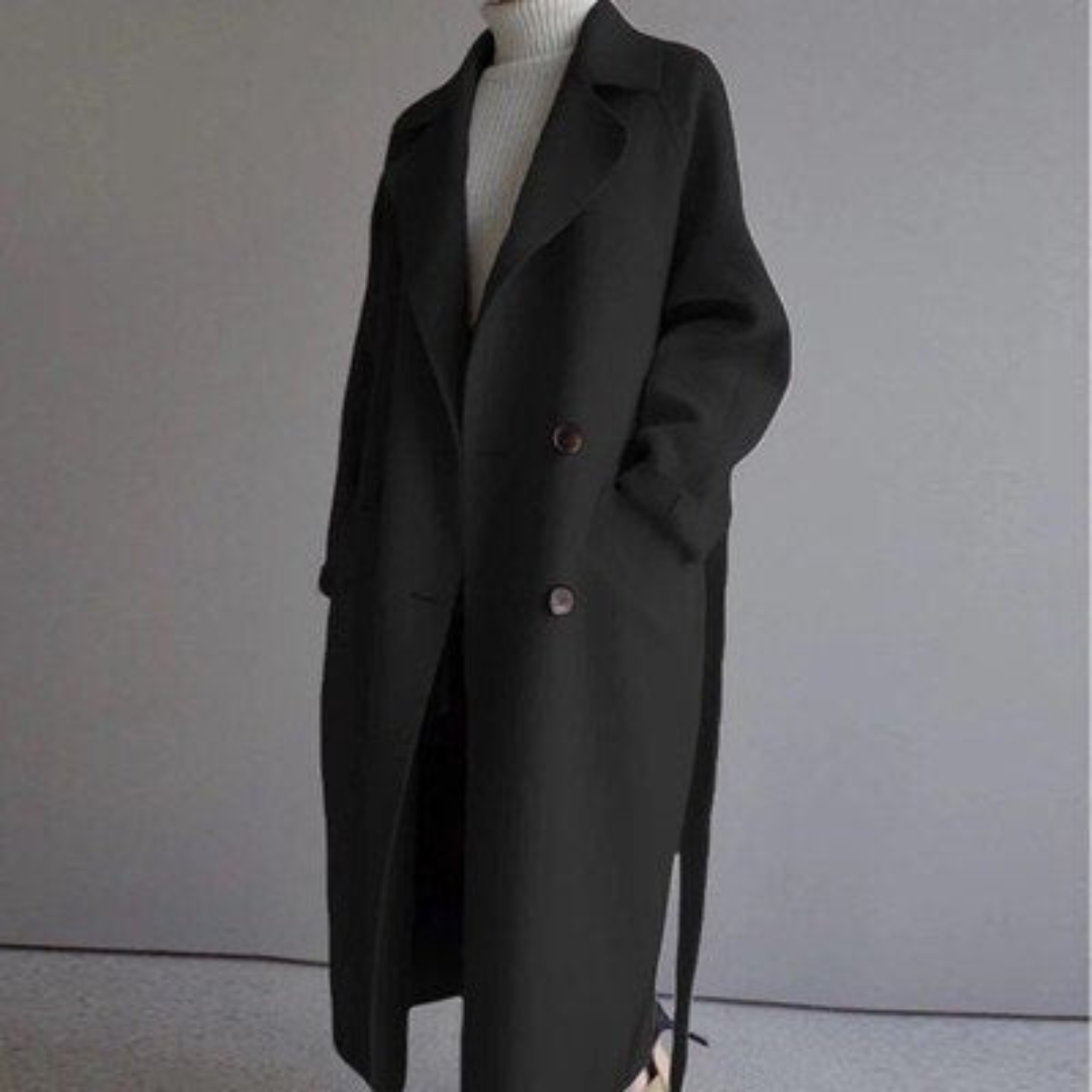 Zora – Long Wool Blend Overcoat for Women