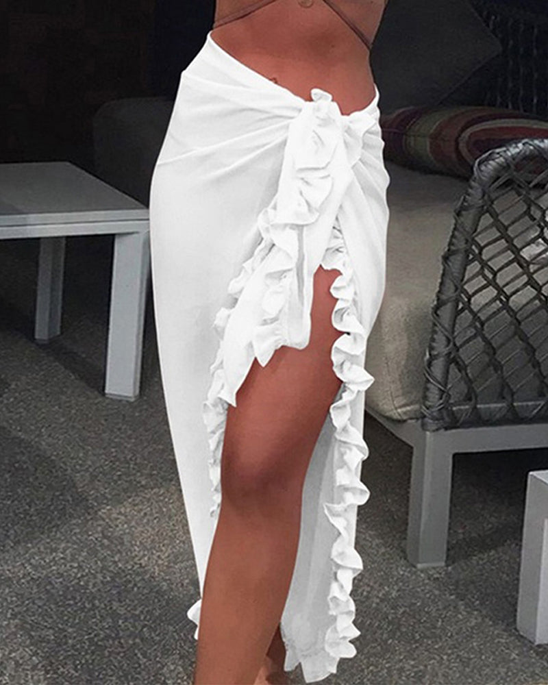 Eleria – Ruffle High-Slit Sarong Skirt for Women