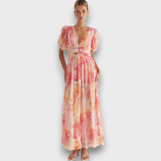 Aliréa – Flowing Maxi Dress with Watercolor Print