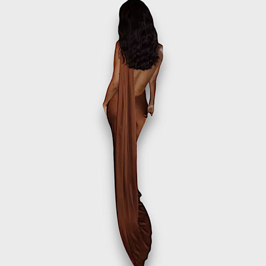 Corinne – Asymmetrical Evening Dress with Draping