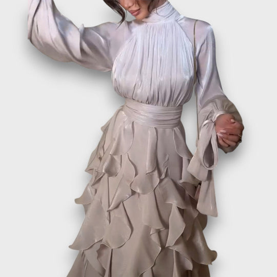 Valette – Flowing Maxi Dress with Ruffle Drama