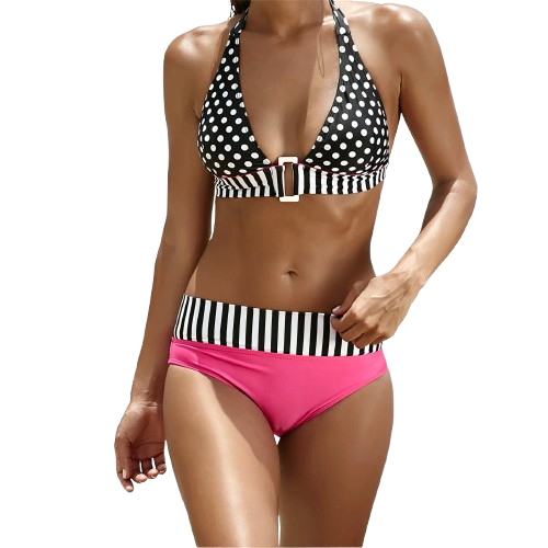 Nia – Retro Charm Bikini Set for Women