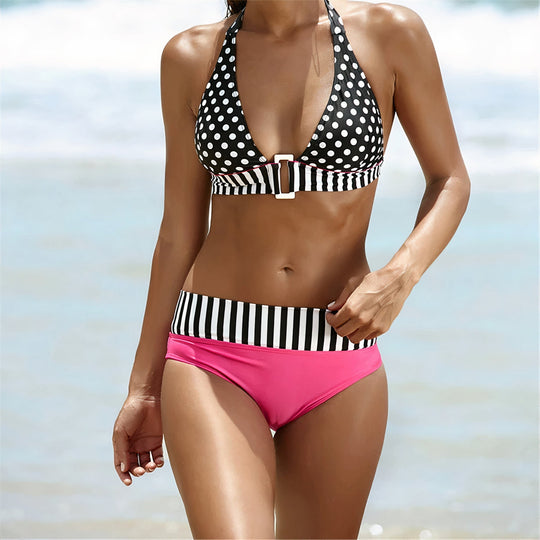 Nia – Retro Charm Bikini Set for Women