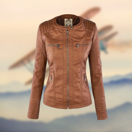 Marleigh – Hooded Faux Leather Jacket for Women