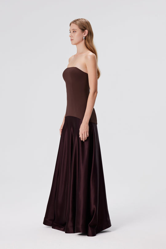 Ginnifer – Strapless Chocolate Evening Gown