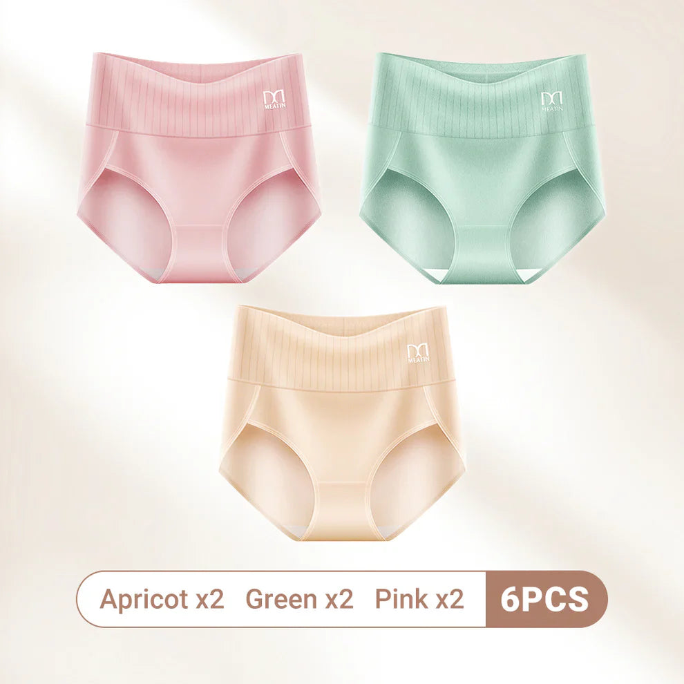 Comfortiva – High-Waist Breathable Cotton Panties for Women (6-pack)