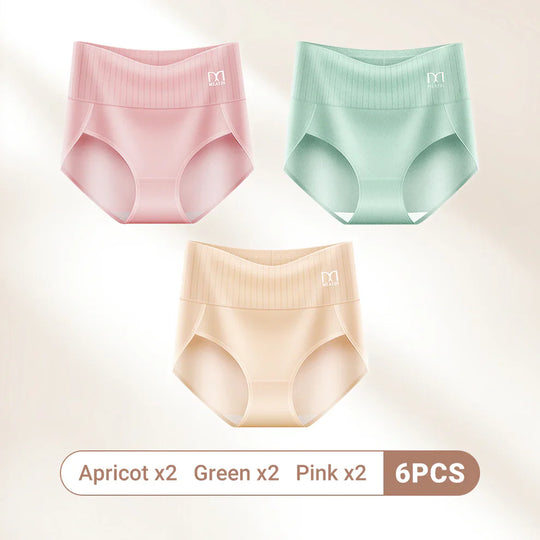 Comfortiva – High-Waist Breathable Cotton Panties for Women (6-pack)