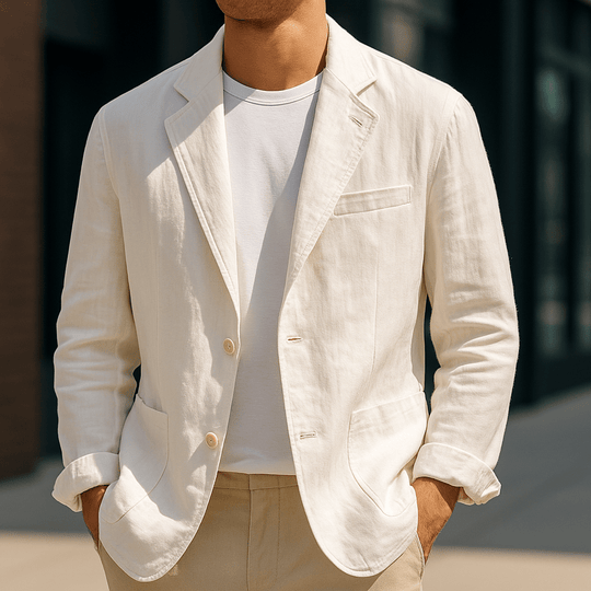 Iván - CoastLine Linen Blend Blazer Creme White
