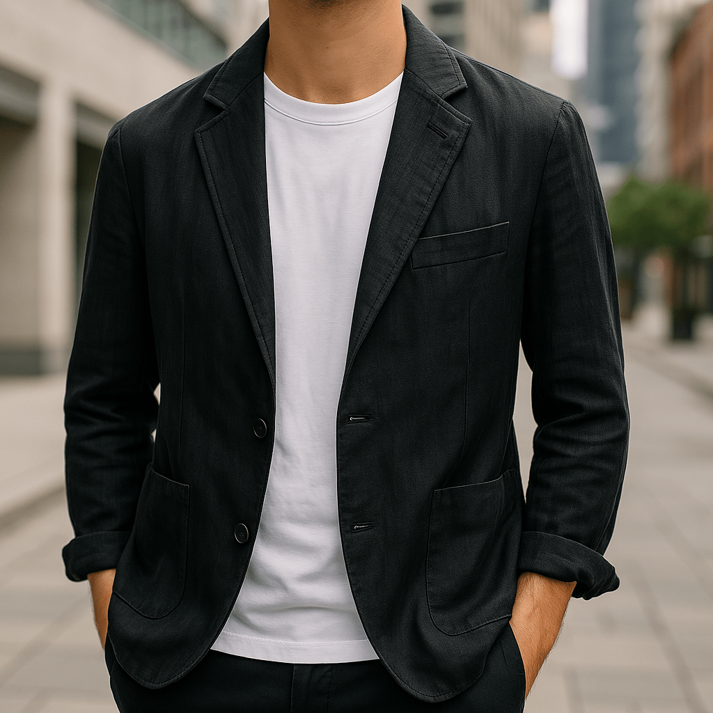 Iván - CoastLine Linen Blend Blazer Black