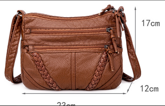 Doris – Braided Accent Leather Crossbody Bag for Women