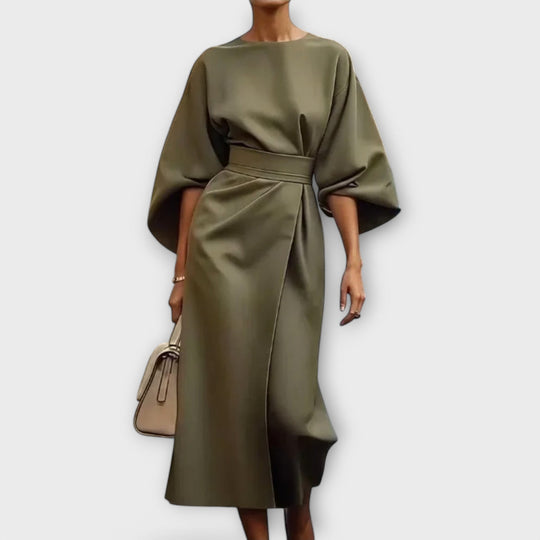 Maivira – Elegant Dress with Waist Pleats