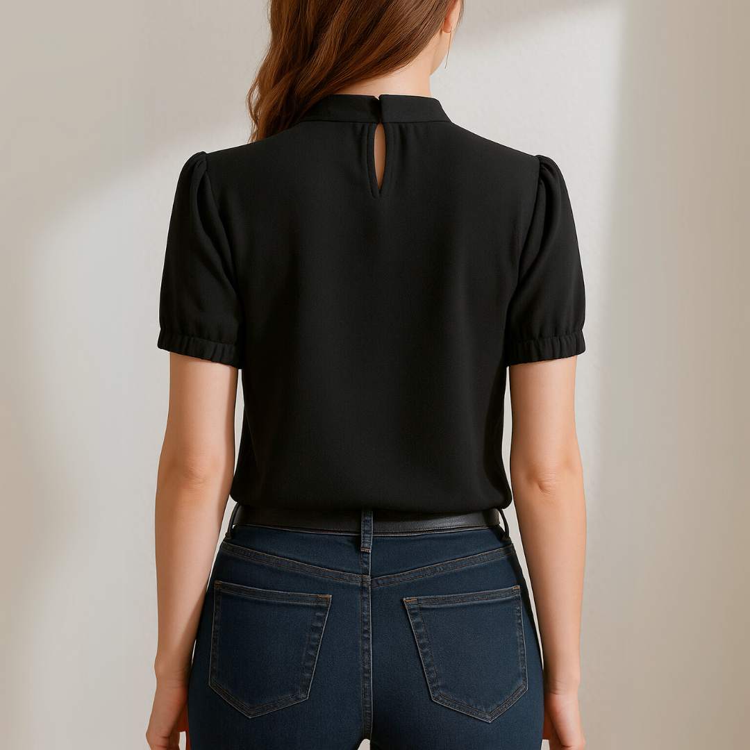 Alycia – Cold Shoulder Mock Neck Blouse for Women
