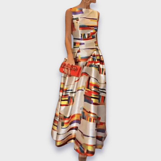 Miralyn – Elegant Maxi Dress with Artistic Print