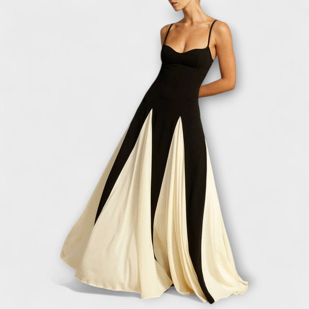 Lucera – Maxi Dress with Contrasting Godets and Feminine Silhouette