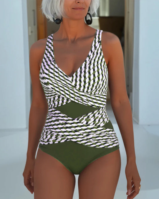 Zeruiah – Geometric Illusion Swimsuit for Women