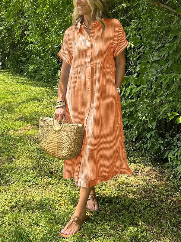 Rochelle – Striped Cotton Summer Dress