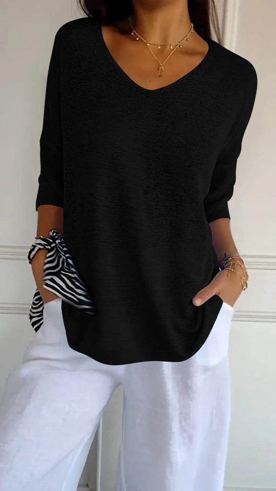 Chloe - SoftVibe Knit V-Neck Top