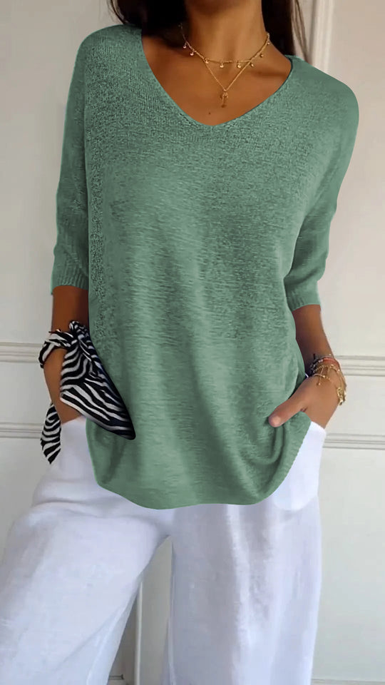 Chloe - SoftVibe Knit V-Neck Top