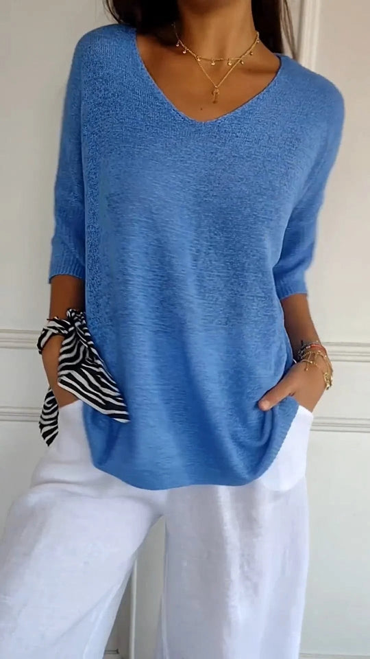 Chloe - SoftVibe Knit V-Neck Top