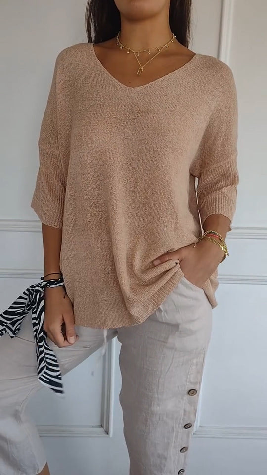 Chloe - SoftVibe Knit V-Neck Top