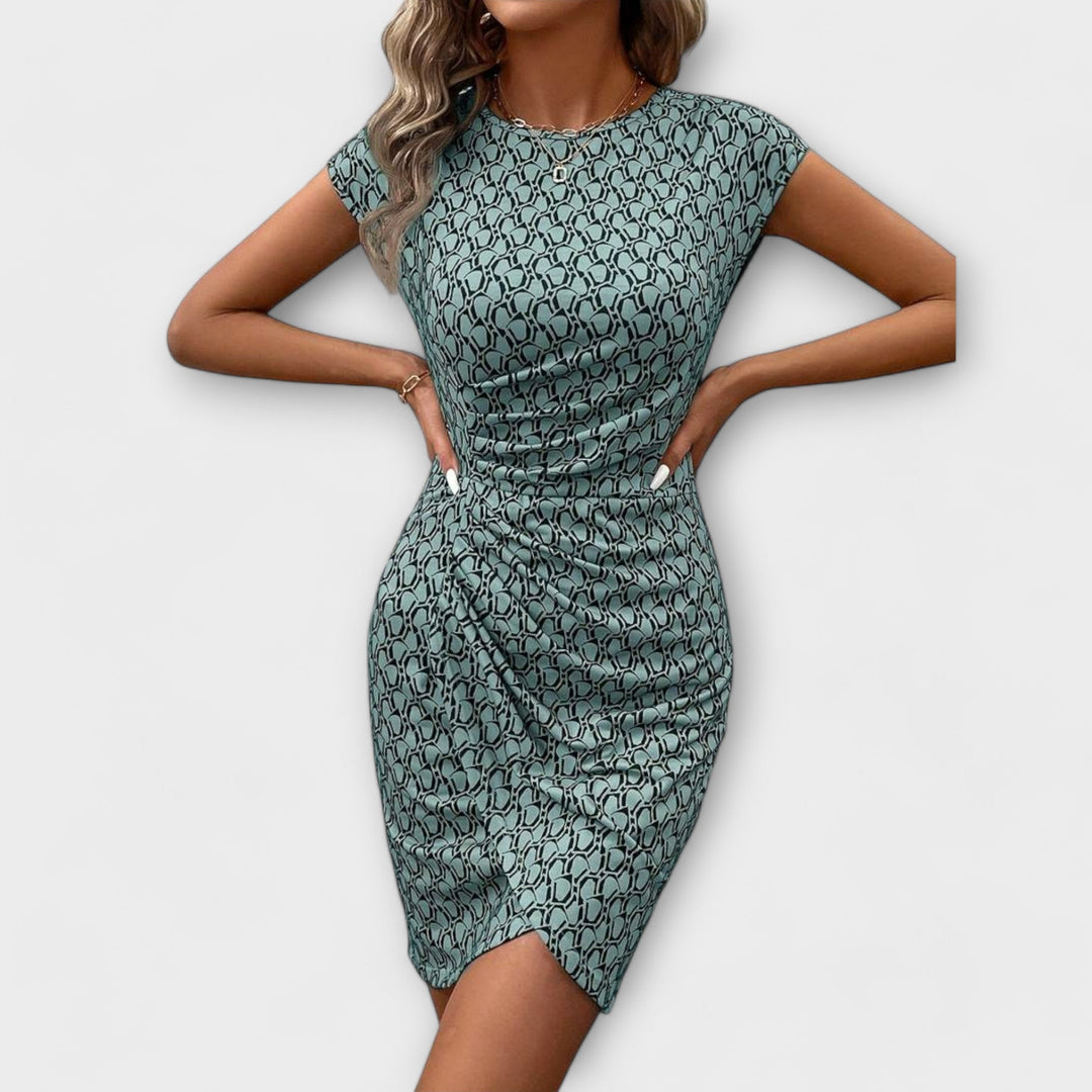 Alinea – Short-Sleeved Tulip Dress with Allover Print