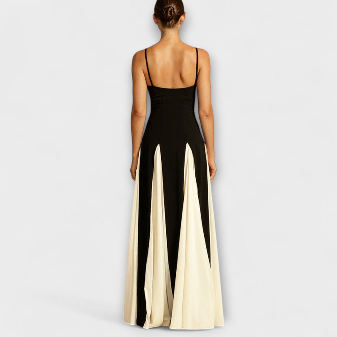 Lucera – Maxi Dress with Contrasting Godets and Feminine Silhouette