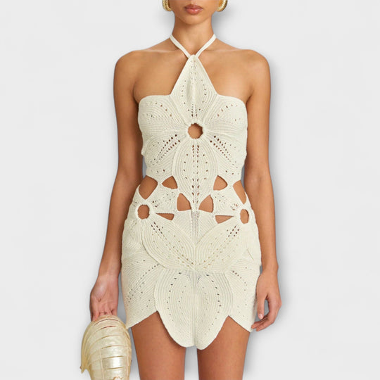 Ranyra – Crochet Dress with Cut-Out Design and Sculptural Effect