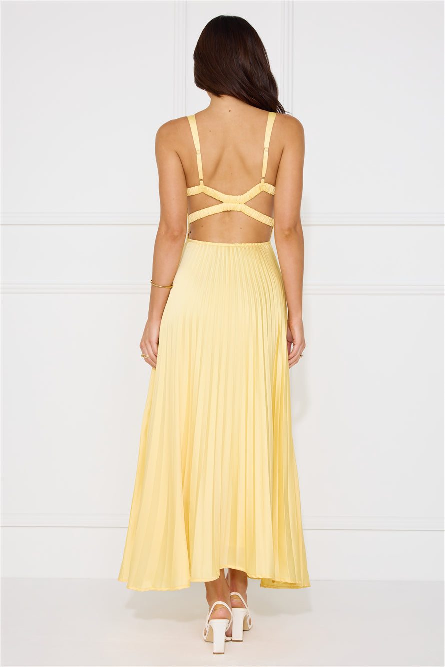 Azalea – Pleated Back-Tie Midi Dress