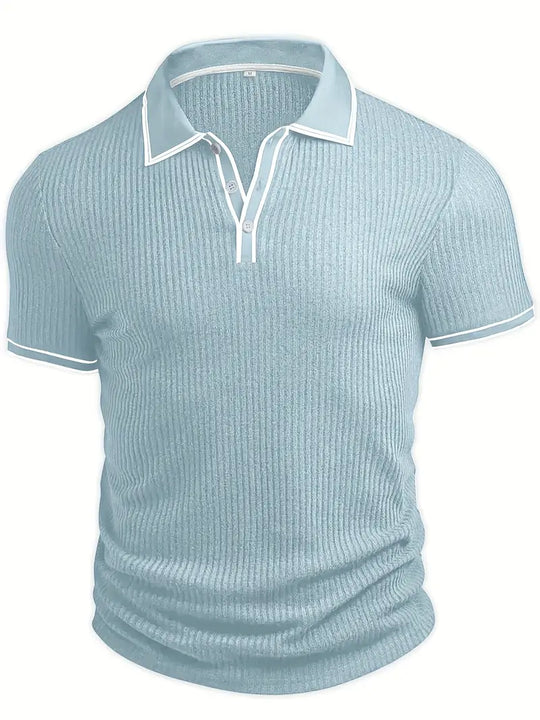 Luca – Textured Ribbed Polo for Men