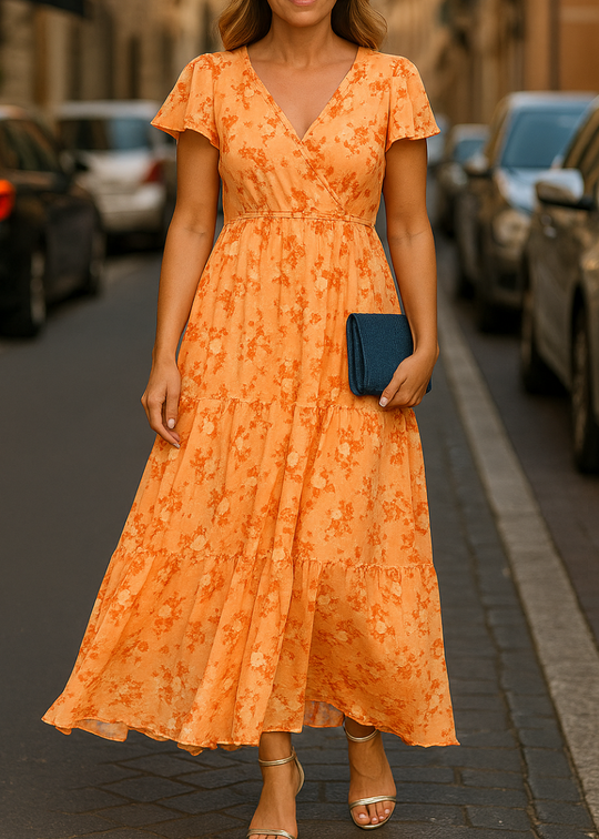 Raffaella – Floral Wrap Maxi Dress for Women