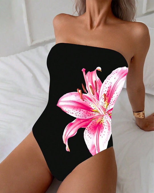 Milena – Strapless Floral Swimsuit for Women