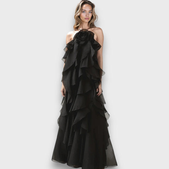 Arvella – Ruffled Dress with Halterneck