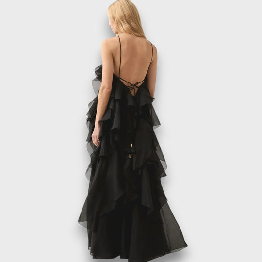 Arvella – Ruffled Dress with Halterneck