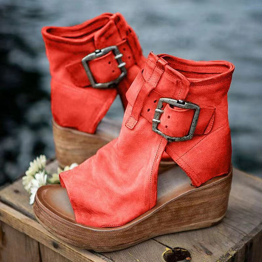 Erykah – Cutout Wedge Ankle Boots for Women