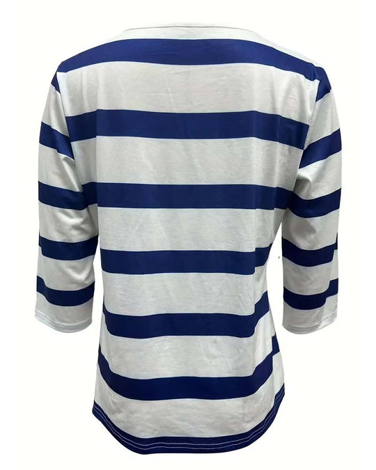 Pnina – Striped Henley Top for Women