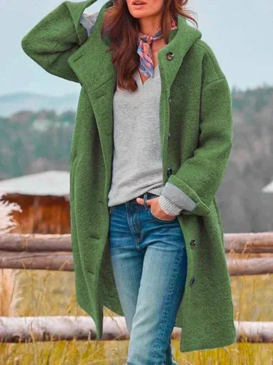Alisse – Longline Button-Up Teddy Coat for Women
