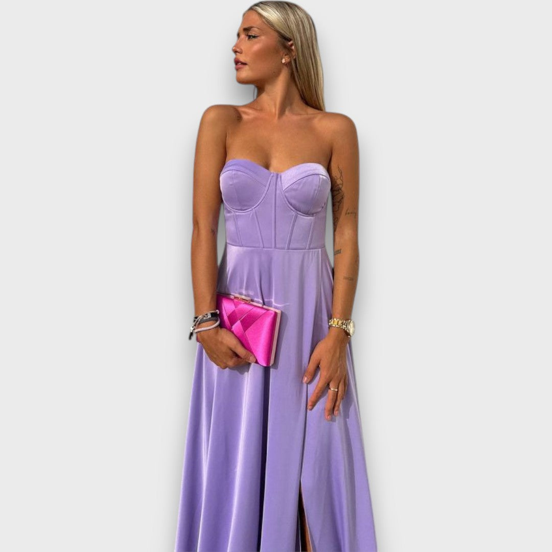 Victoria – Off-the-Shoulder Evening Dress with Back Lacing
