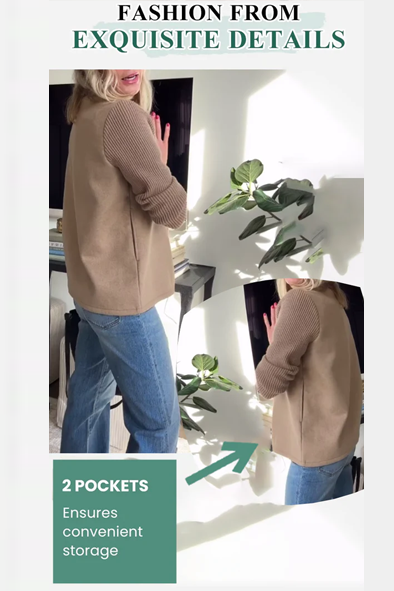 Joelle – Double-Breasted Knit Sleeve Blazer for Women