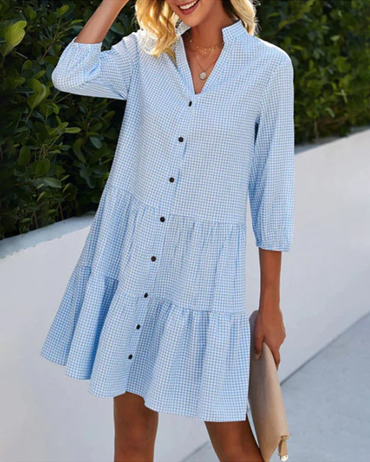 Elizabeth – Button-Down Tiered Shirt Dress