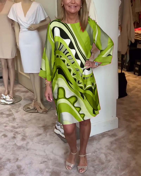 Chinenye – Abstract Print Kaftan Dress for Women