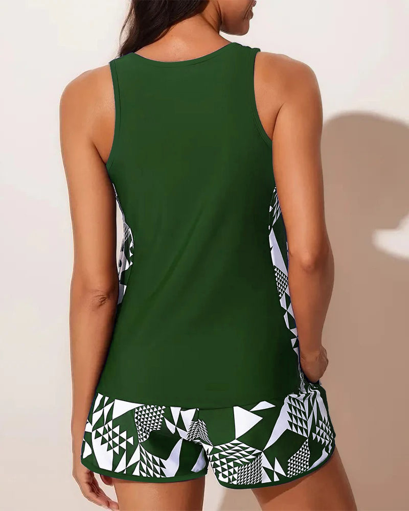 Nikola – Geometric Tank Lounge Set for Women