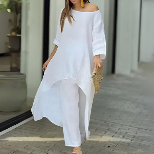 Mahveen – Flowing Asymmetrical Tunic Set for Women