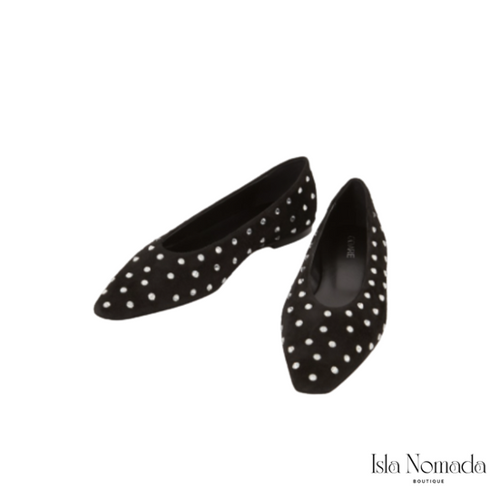 Khaye – Polka Dot Pointed-Toe Flats for Women
